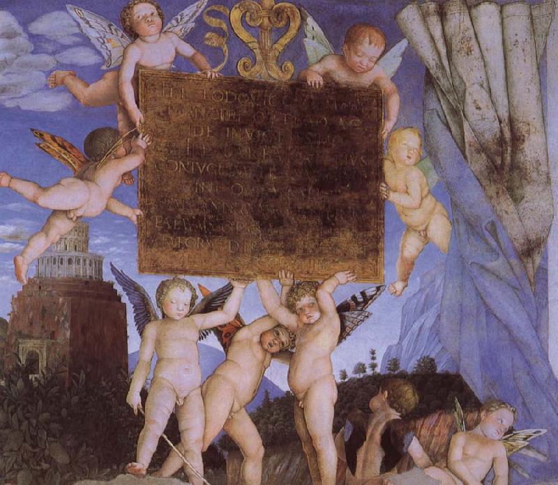 Andrea Mantegna Putti Holding Dedicatory Tablet Sweden oil painting art